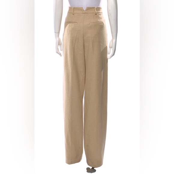 Frankie shop Stylish Tan Wide-Leg wool Pants - Picture 3 of 3